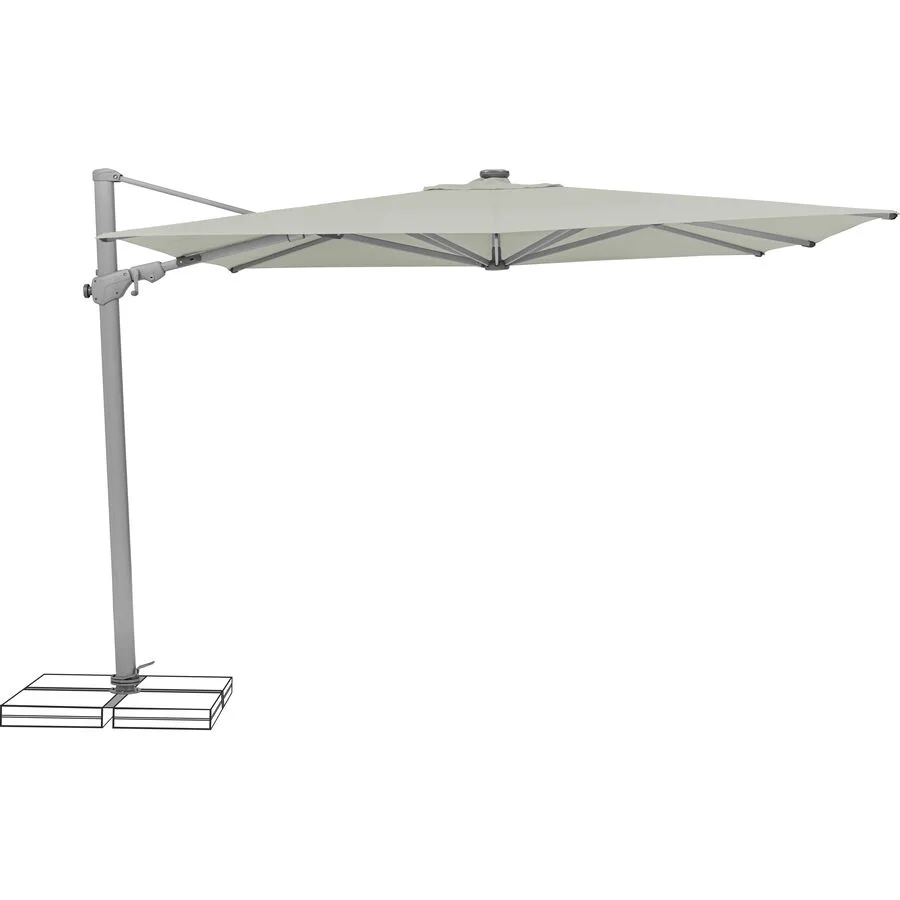 Suncomfort BY GLATZ Sonnenschirm Varioflex Hellgrau, Silber Aluminium, Polyester Stoff B 300 T 300 cm