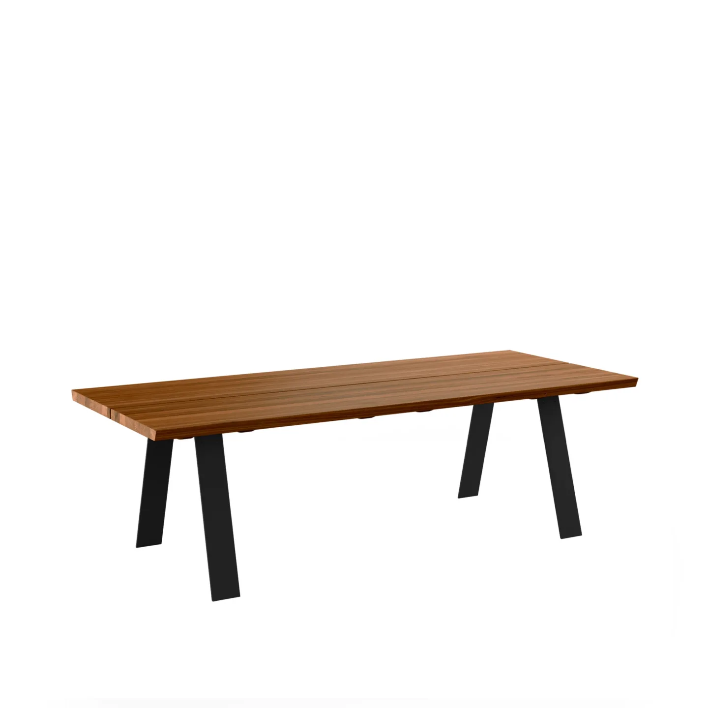 Naver Collection - GM 3200 Plank Bord, 180 x 100 cm, Skiva i Oljad valnöt, 1 tilläggsskiva i matchande trä, Underrede i svart pulverlackerat stål - Matbord - Nissen & Gehl