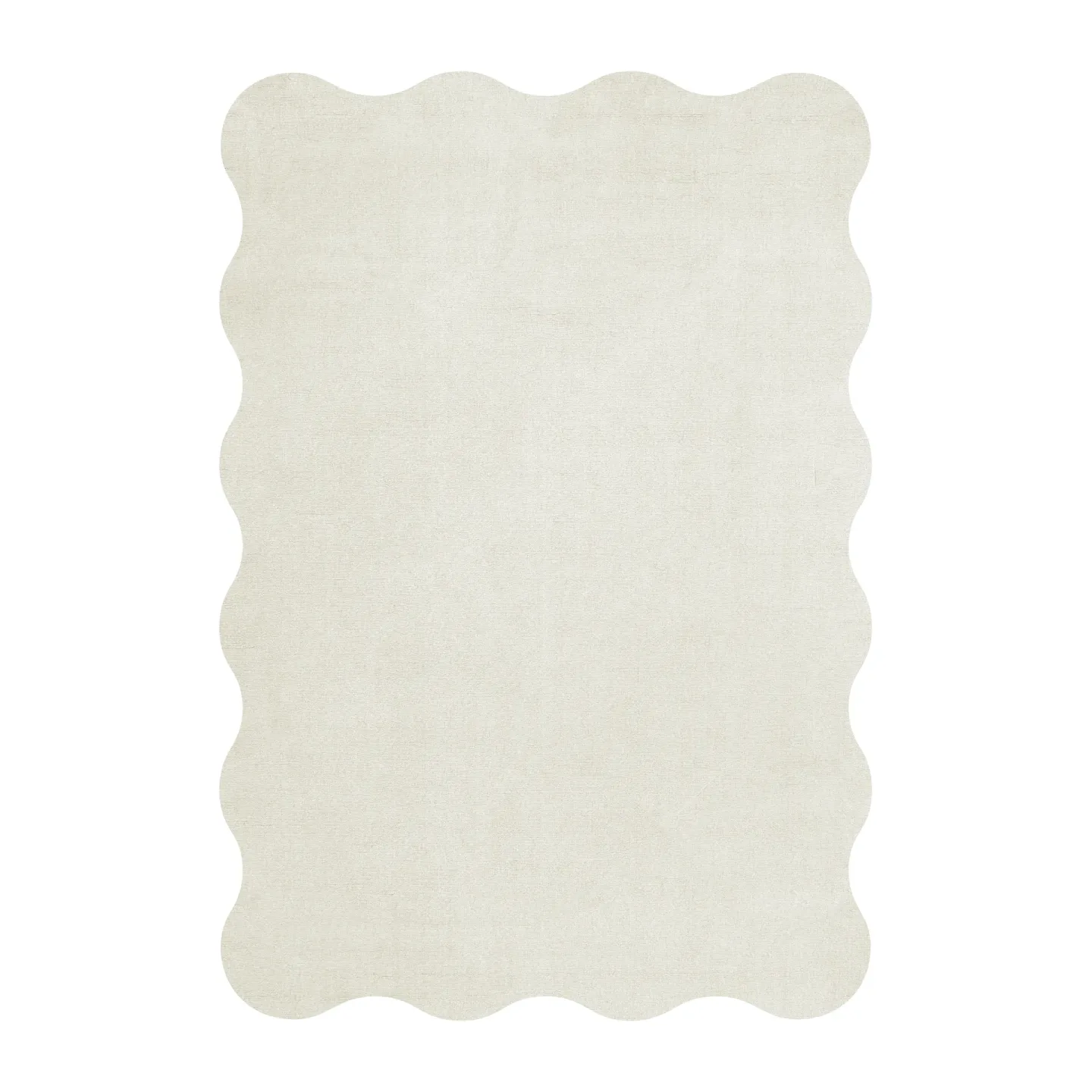 Layered Scallop Wollteppich 180 x 270cm Bone white