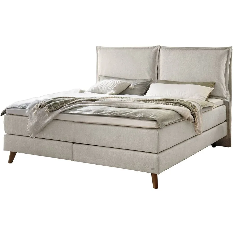 Hasena Boxspringbett Ricarda Light Grey Stoff 160 x 200 cm