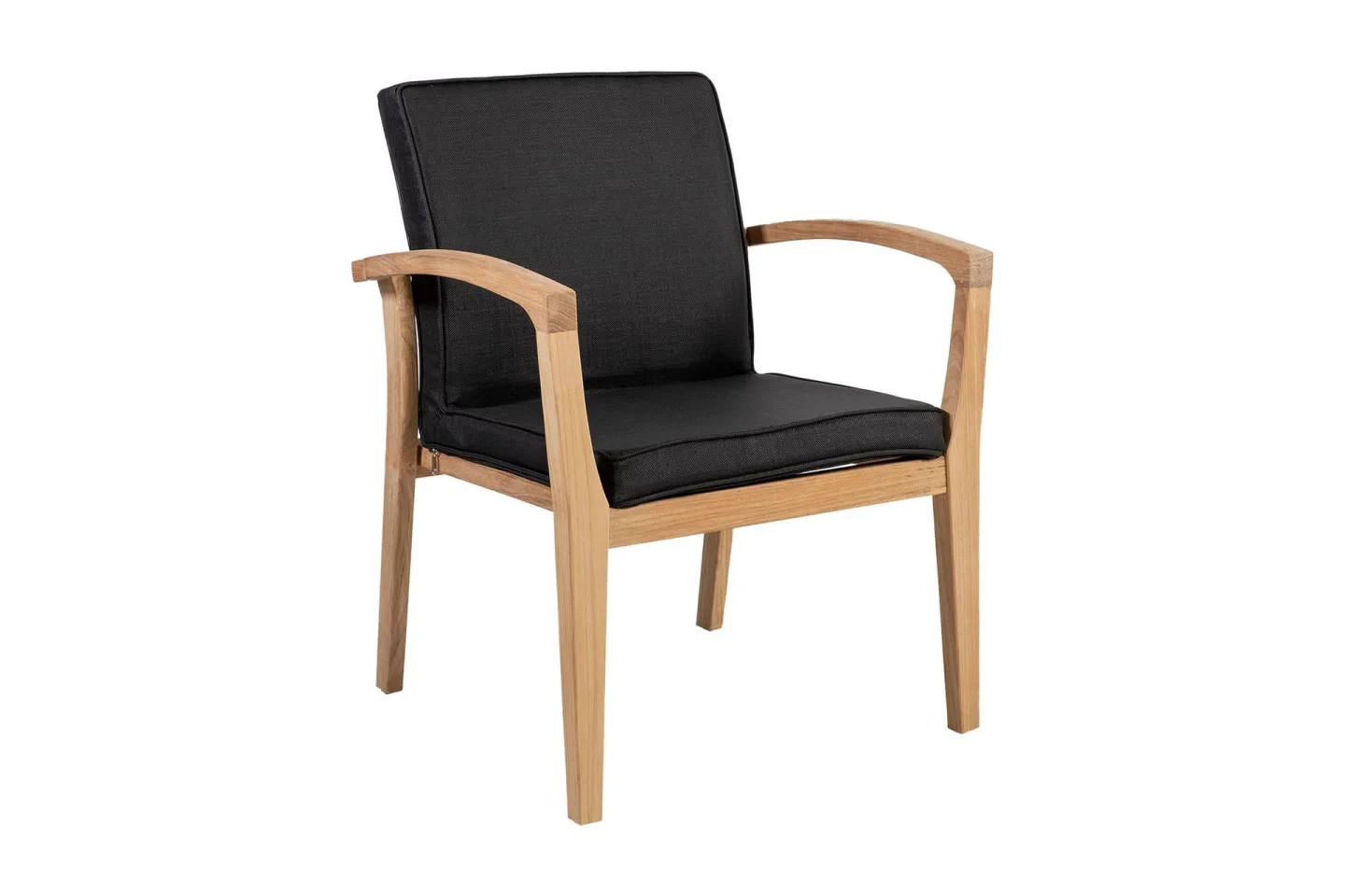 Utestol ROYAL 64x65xH90 mjuk vadderad svart textilin -