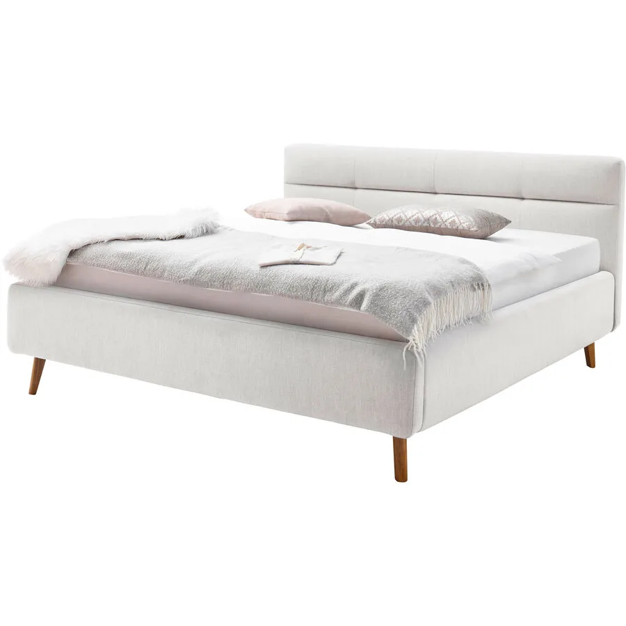 Bett Euvil hellgrau Bezug Stoff 160 x 200 cm
