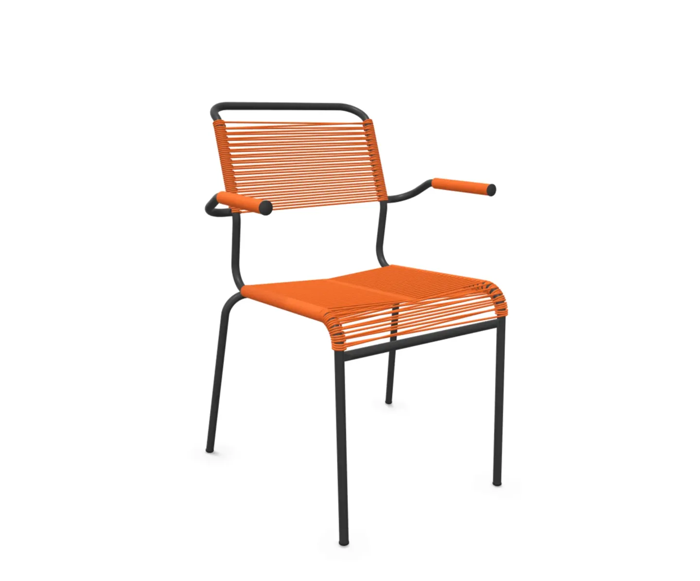 Schaffner Spaghetti-Stuhl Säntis mit Armlehnen Orange | Schubiger Möbel