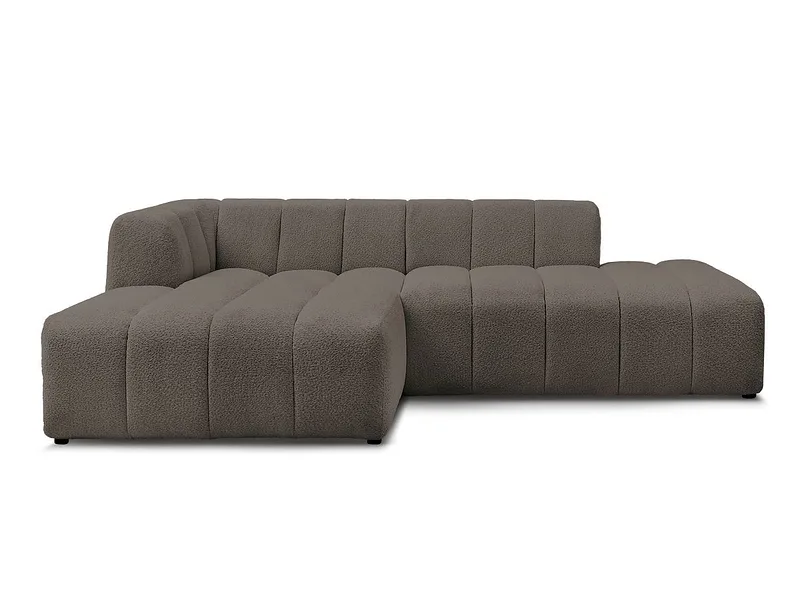 Ecksofa BOBOCHIC ANNECY Boucle-Stoff rotbraun
