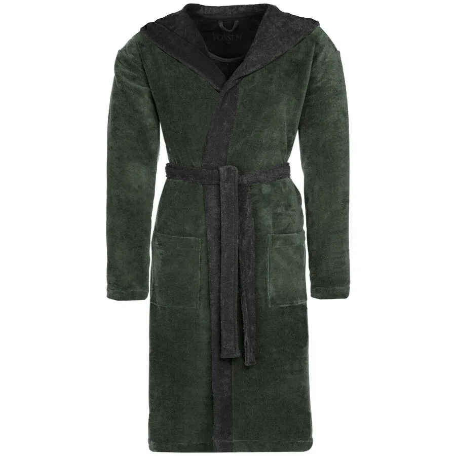 Vossen Bademantel Poppy L green/anthrazit Polyester L