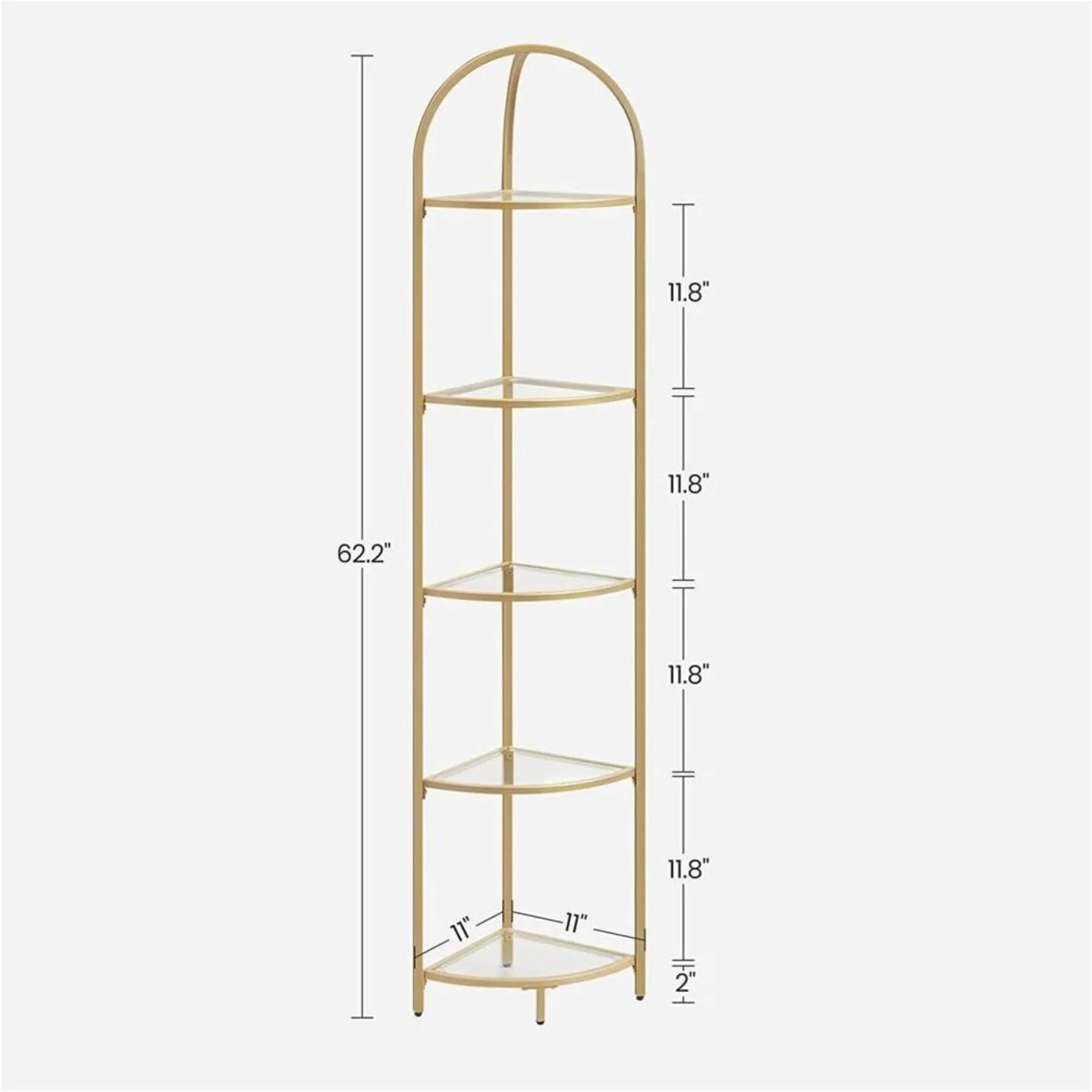 Wandregal VASAGLE Gold Glas B 28 T 28 cm - Wandregal
