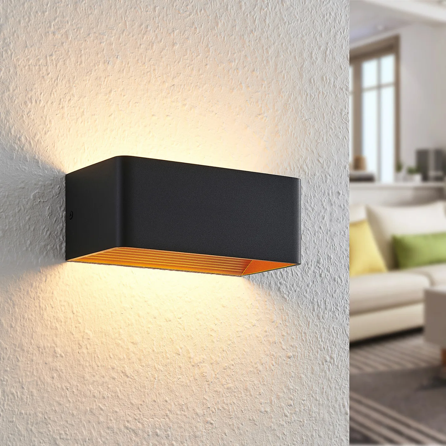 Karam LED Væglampe W20 Black/Gold - Arcchio - Stue - Moderne - Aluminium - Kantet