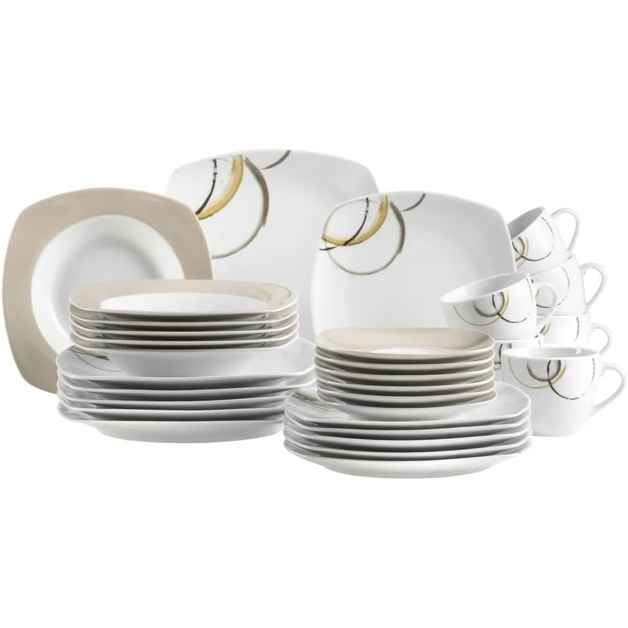 MÄSER Geschirr-Set Nela Weiss Porzellan