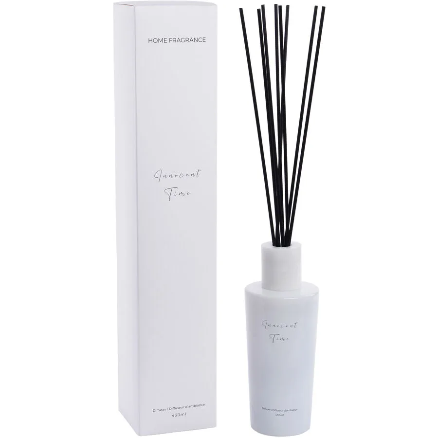 Diffusor Nathalie weiss 430 ml - Material: Glas, Marmor, Rattan