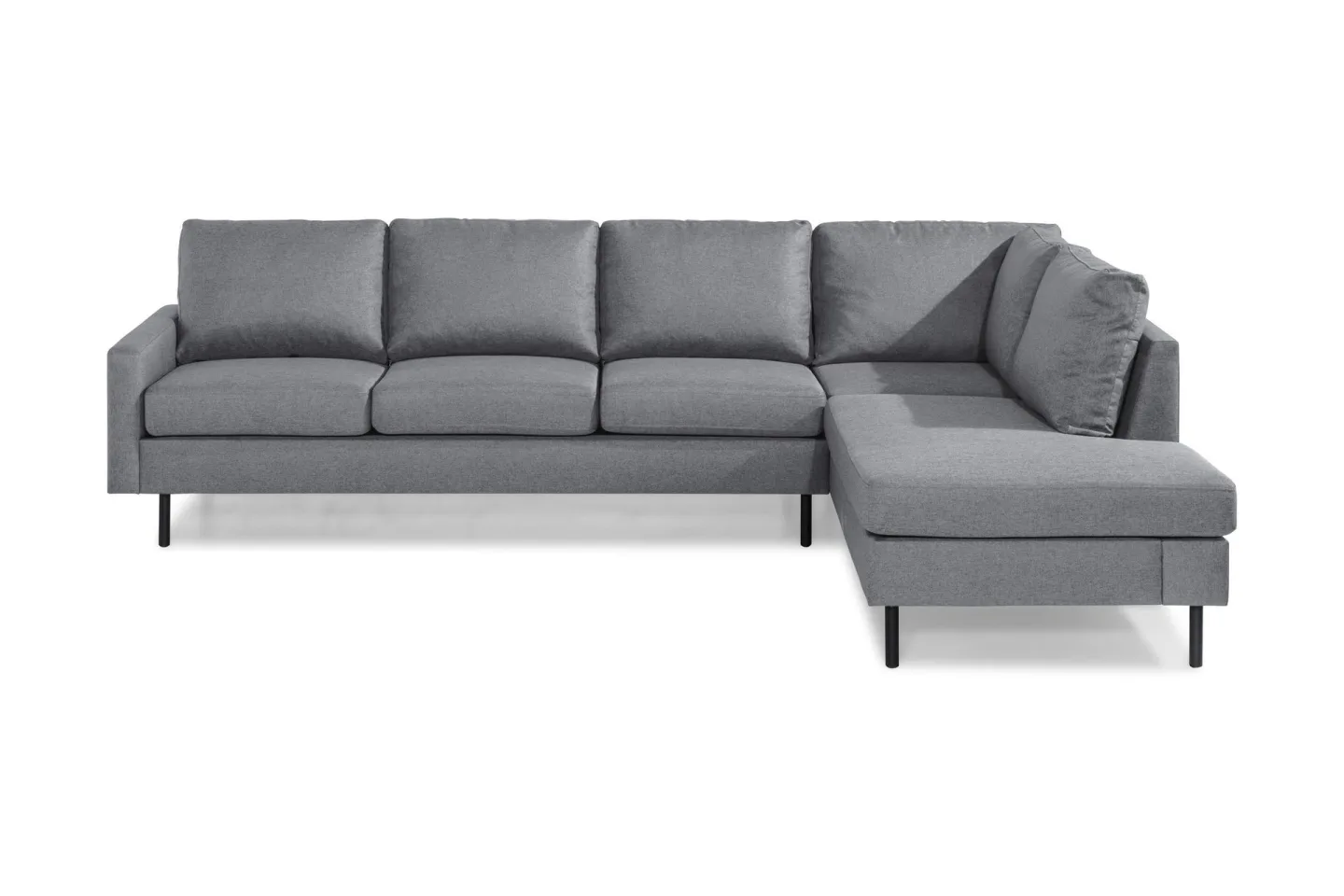 Peppe 4-sits Högervänd L-formad Schäslongsoffa i Tyg - Ljusgrå