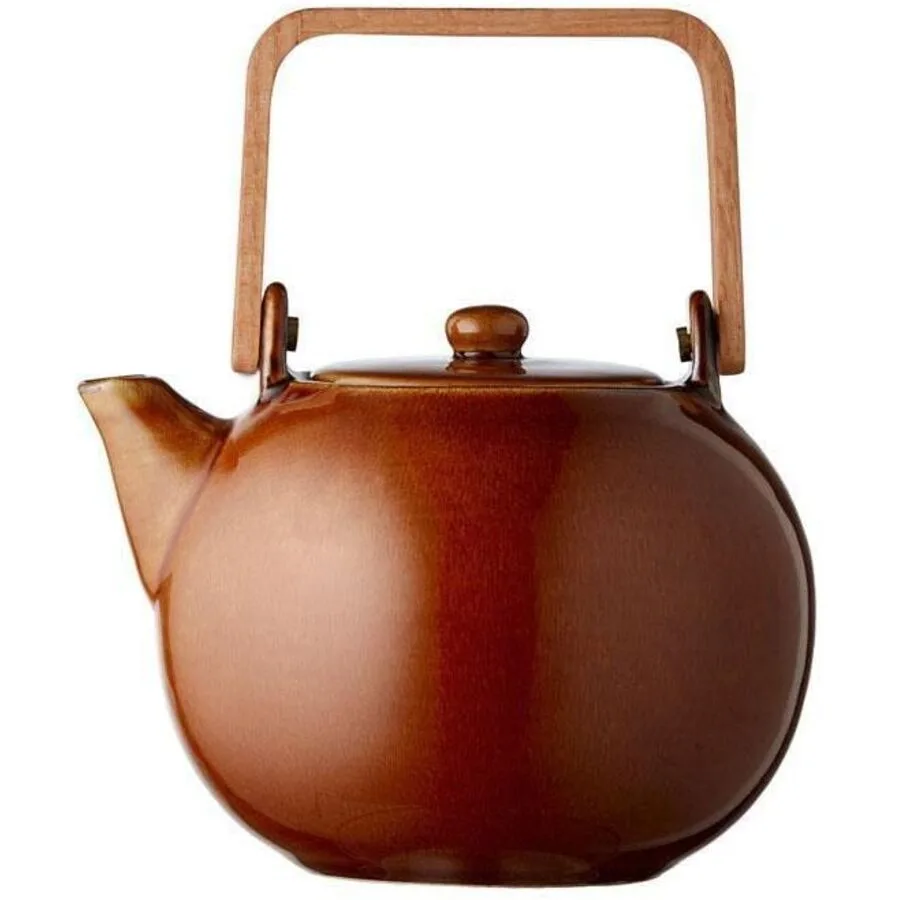 Teekanne BITZ Bernstein Steinzeug H 15 cm 1.2 l
