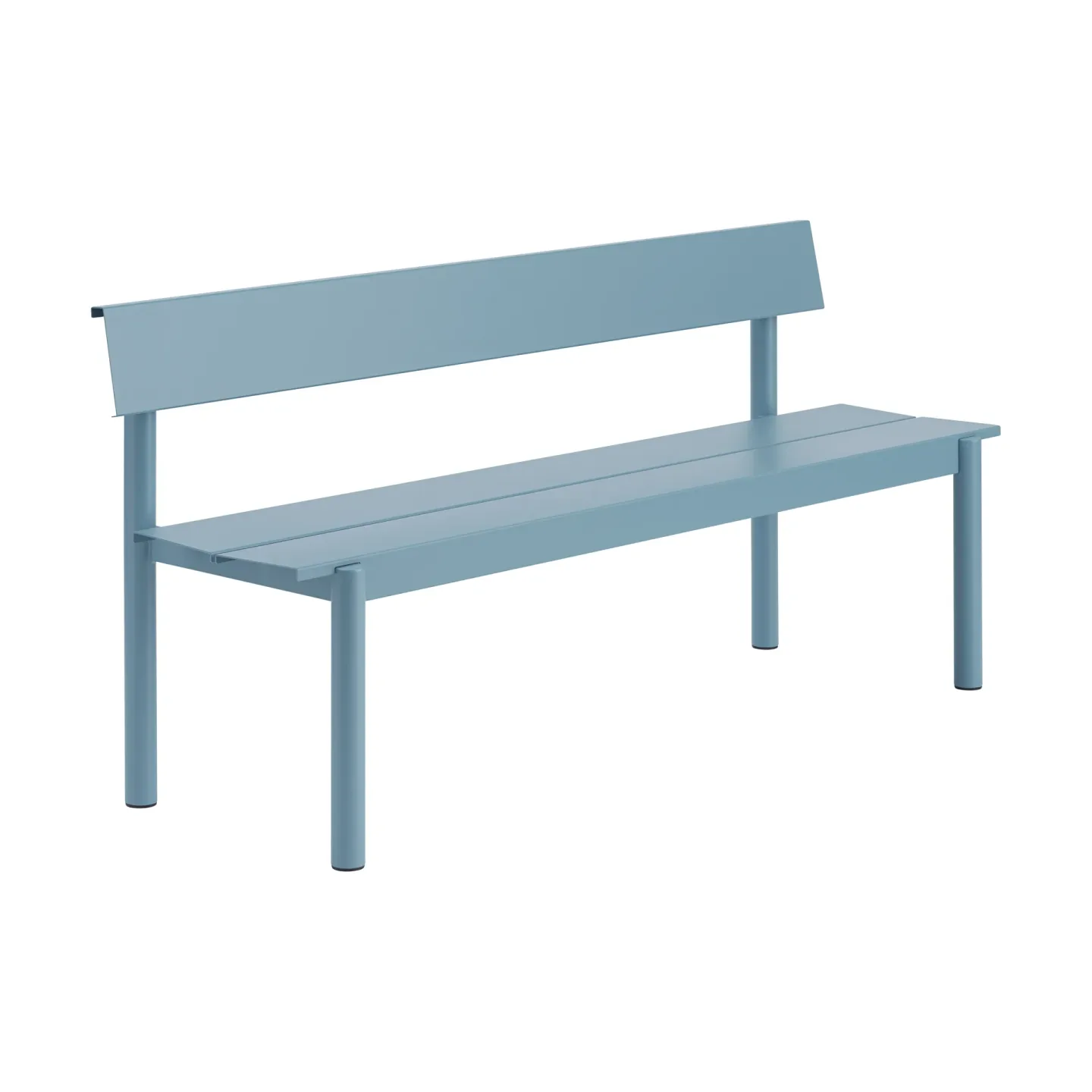Muuto Linear Steel Bank mit Rückenlehne Pale blue, 170x34 cm