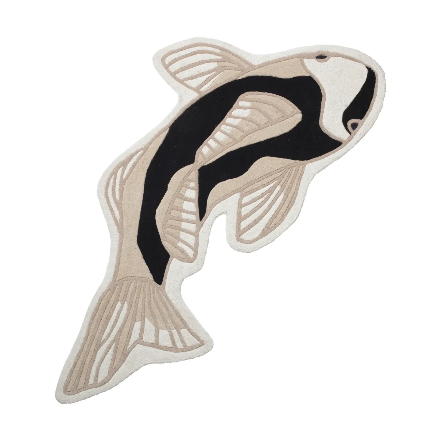 Broste Copenhagen Koi matta 97x130 cm Black-beige