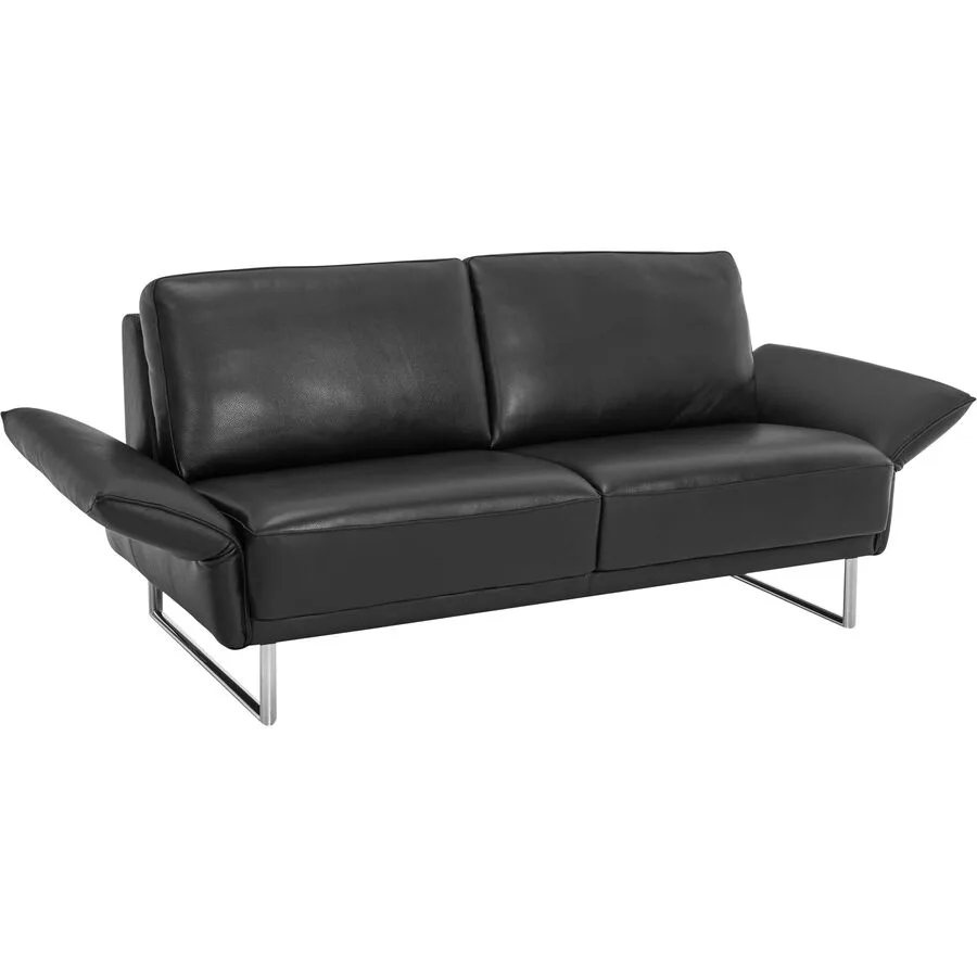 Sofa Julia Leder schwarz B 184 T 90 cm