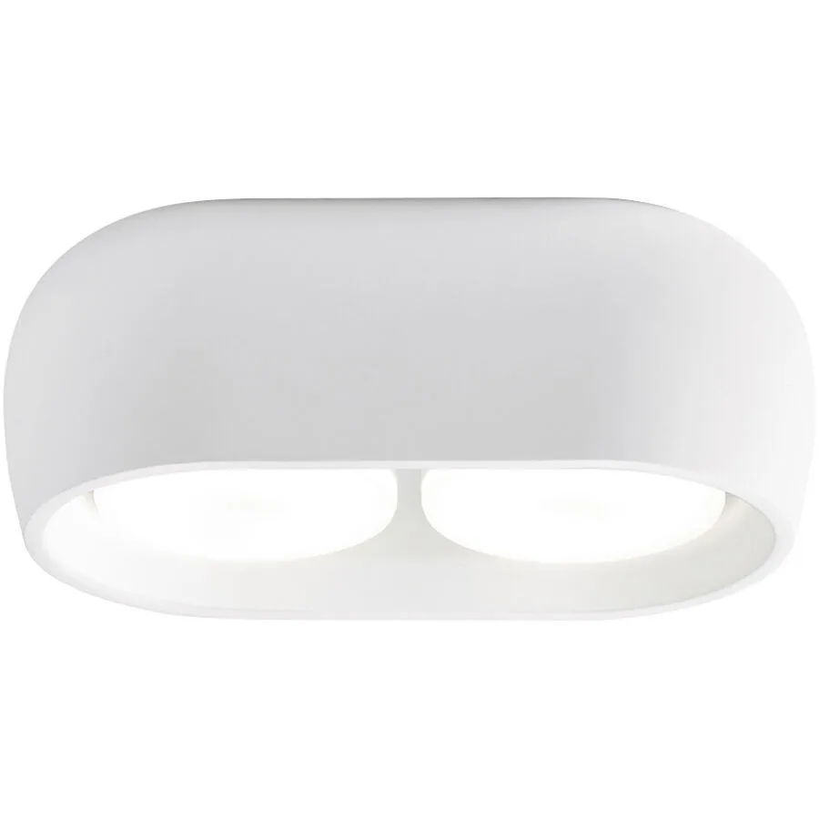 Deckenlampe Mysia Weiss Gips 20 cm 7.5 cm - LED - Lichtfarbe: Warmweiss - LED Energiesparlampen
