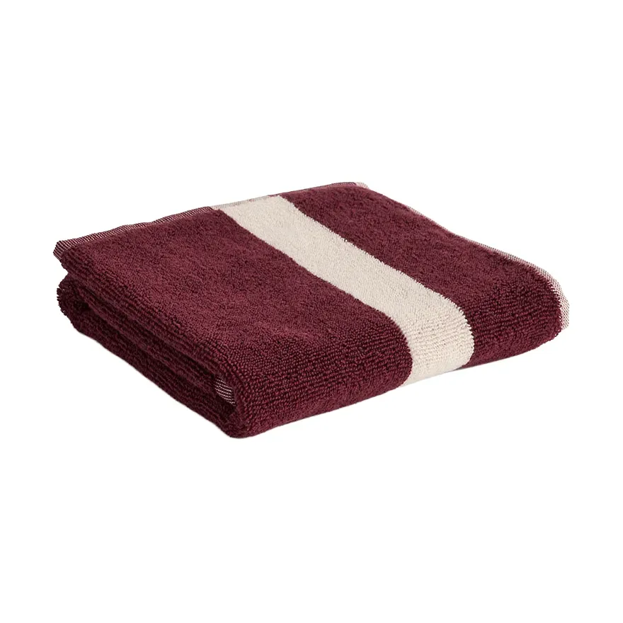 HAY Stripe Handtuch Burgundy, 40x60 cm