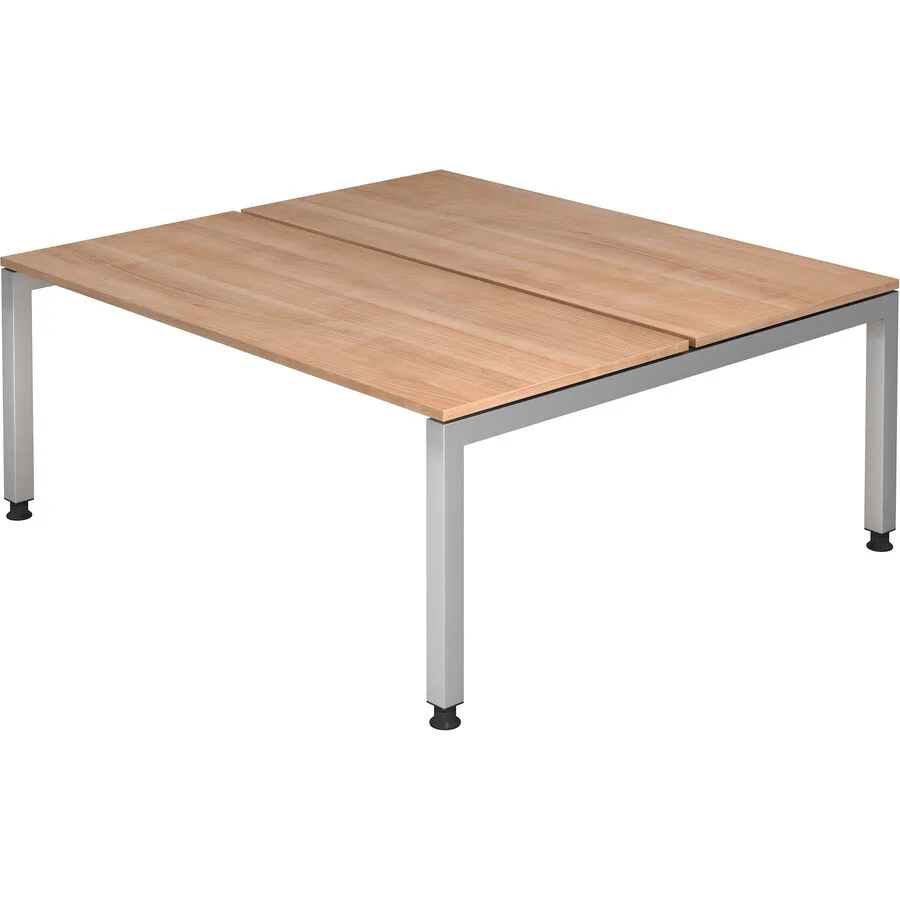 Schreibtisch Office nussbaum Holzwerkstoff Höhenverstellbar B 180 cm T 162.5 cm