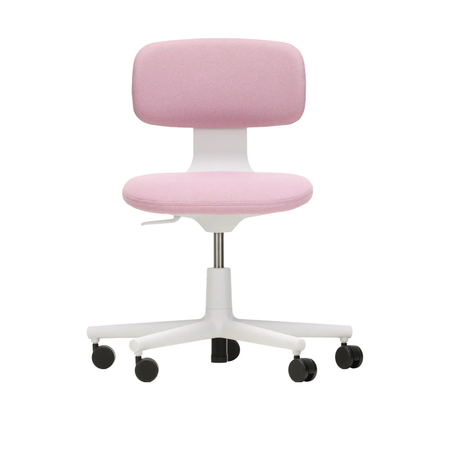 Vitra - Rookie Studio Chair, Fabric Upholstery, Soft Grey Base, Plano 15 Pink/Sierra Grey, Castors Soft, Braked For Hard Floor - Kontorsstolar - Konstantin Grcic - Rosa
