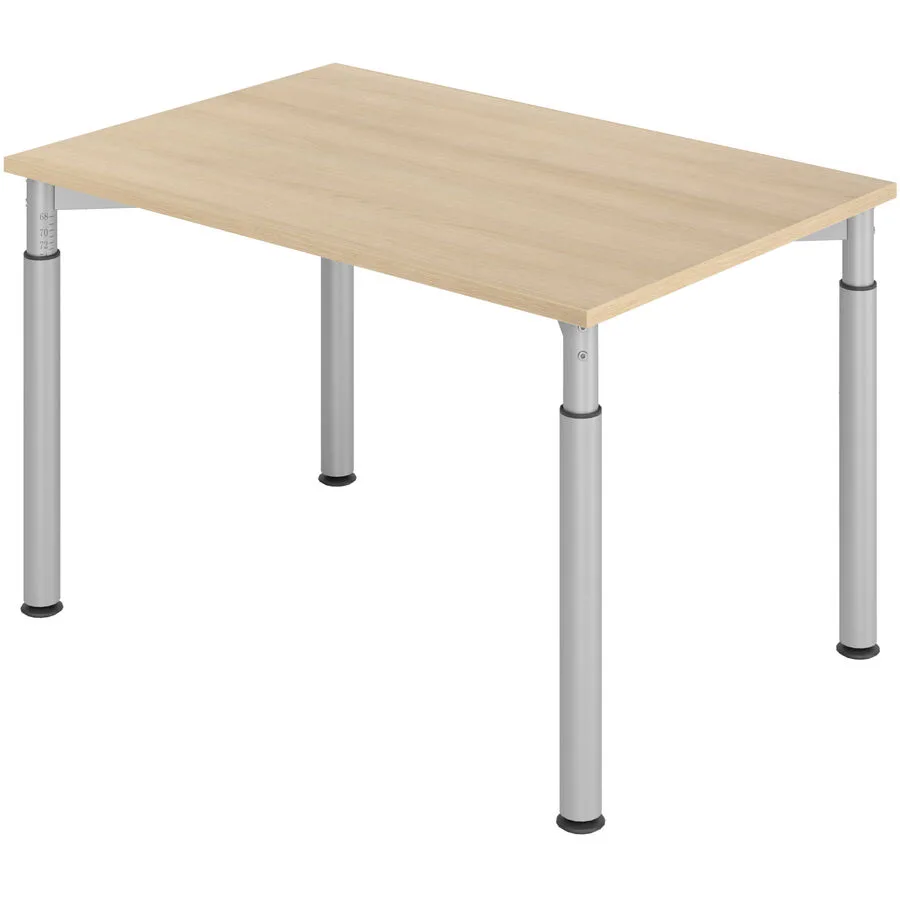 Schreibtisch Office eiche Holzwerkstoff Höhenverstellbar B 120 T 80 cm