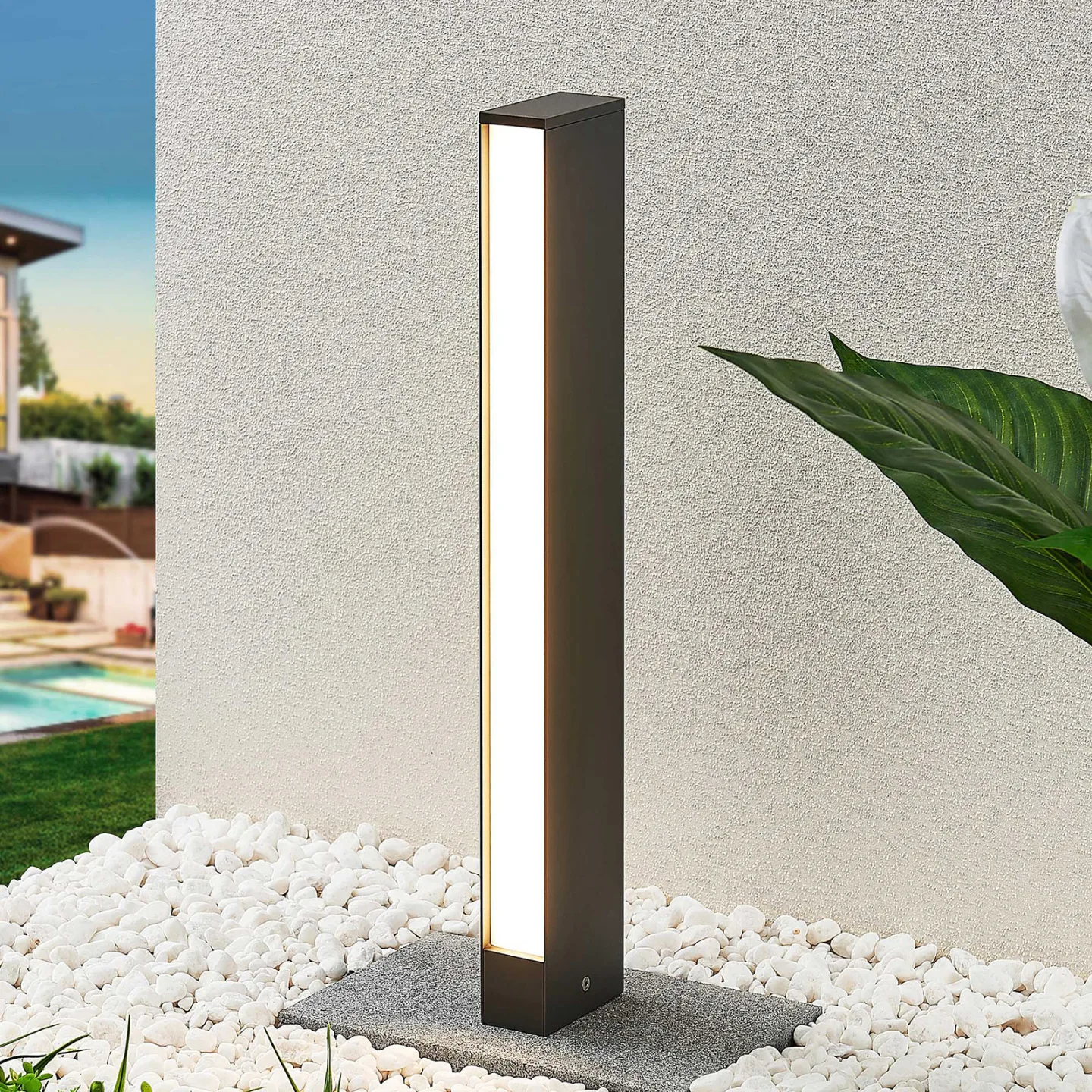 Lirka 1 Utendørs Hage Lampe Dark Grey/White - Lucande - Terrasse - Moderne - Aluminium - Med en lyskilde