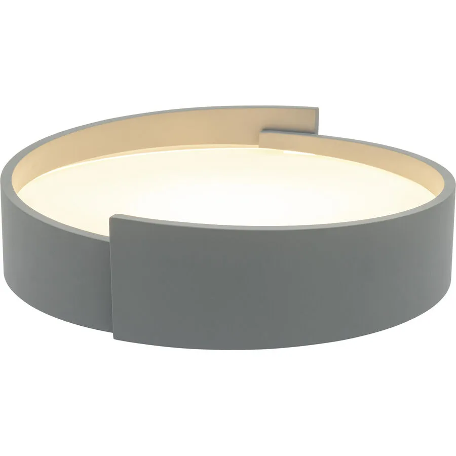 Deckenlampe Teona Grau Metall 40 cm 10 cm - LED - Lichtfarbe: Extra warmweiss - Helles Neutralweiss