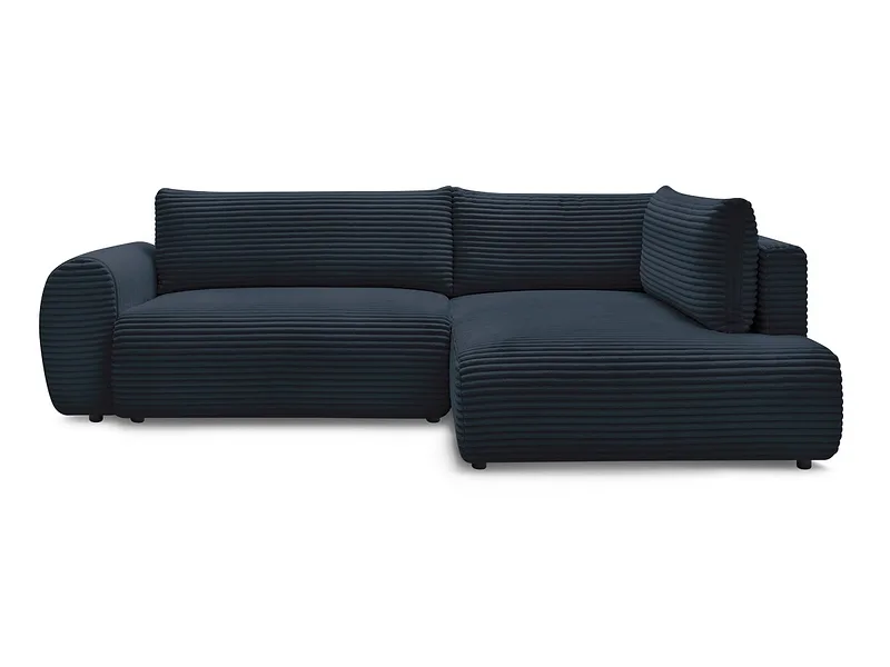 Ecksofa BOBOCHIC LUCIEN Cord-Stoff dunkelblau