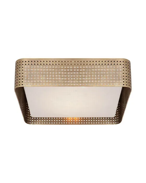 Precision Large Square Flush Mount Antique-Burnished Brass