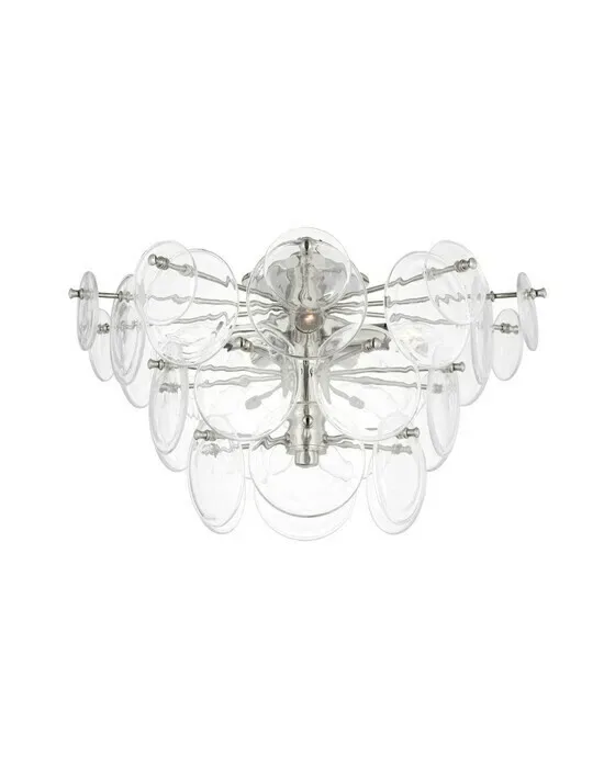 Loire Tiered Flush Mount Polished Nickel/Clear Glass L