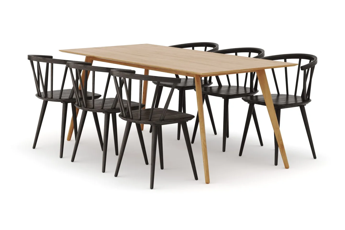 Tyrö Matgrupp med 6 st Tyrö Karmstolar - Oak/Smoked Oak
