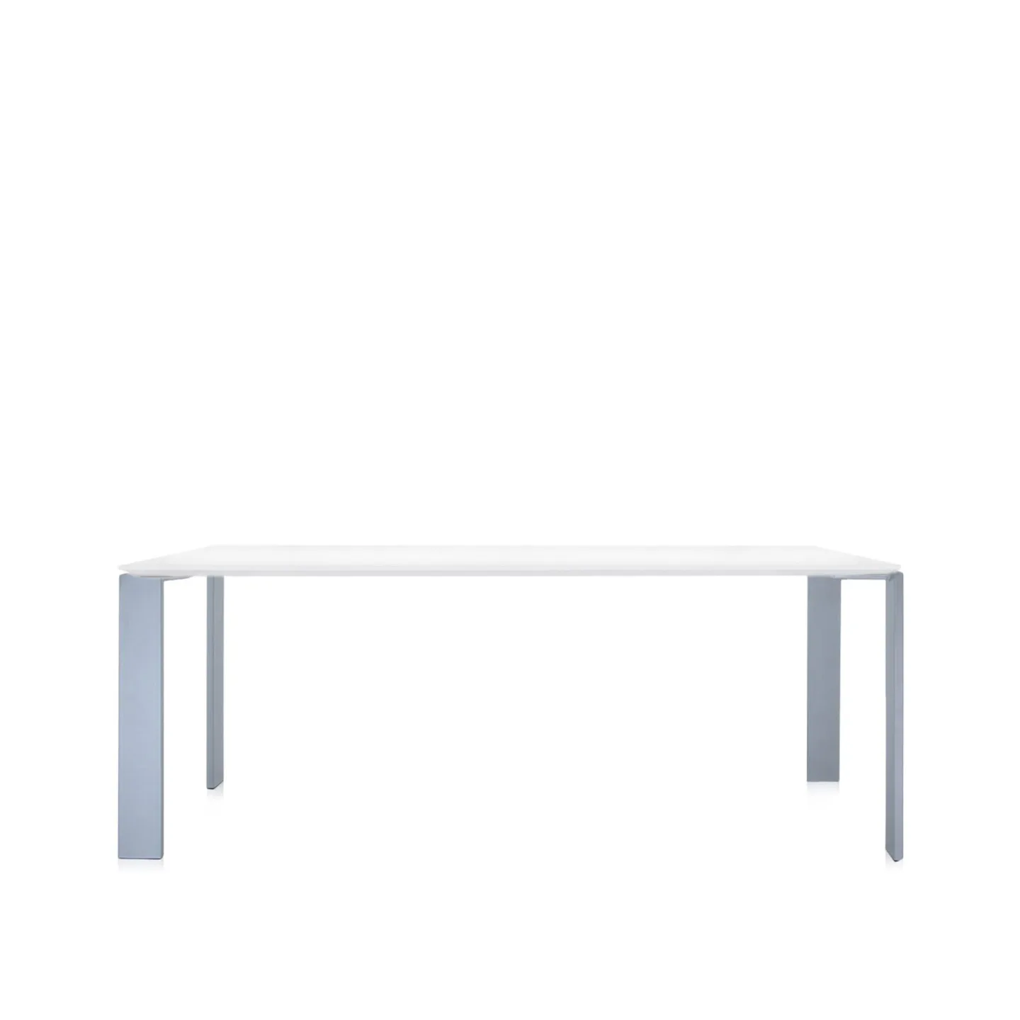 Kartell - Four Table 4523 190x79, White/Aluminium, Scratch-Proof Laminate - Matbord - Ferruccio Laviani - Vit - Laminat/Metall