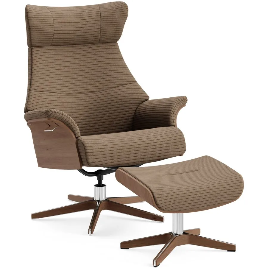 Conform Sessel Airness Braun, Natur, Silber Stoff, Walnuss, Aluminium B 182 T 163 H 101 cm - Möbel Konfigurator: Traummöbel individuell