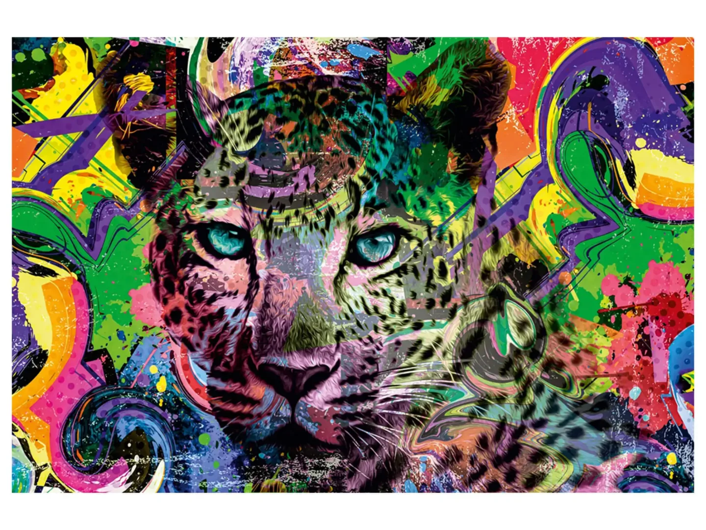 image LAND Digitaldruck auf Glas Pop Art Leopard | Schubiger Möbel