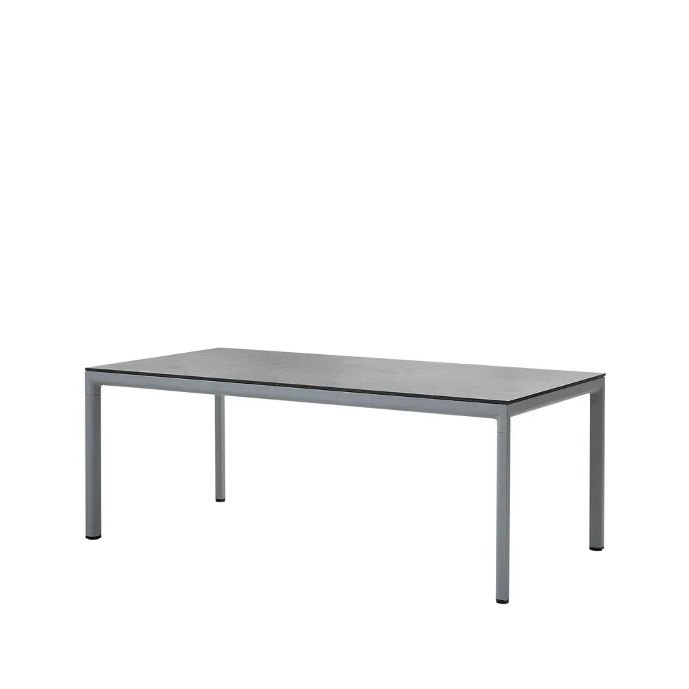 Cane-line Drop Esstisch Fossil Black-Hellgrau Aluminium Stativ 100x200cm