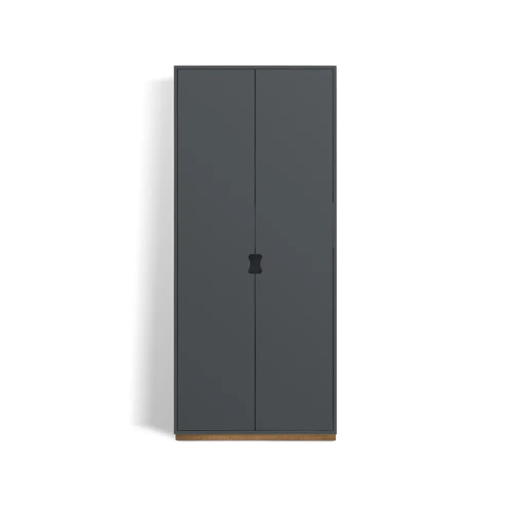 Asplund Snö F Hochschrank Storm grey, eichensockel, 42 cm
