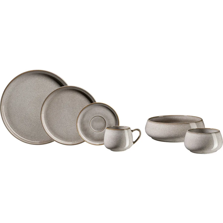 Geschirr-Set Taya smoky braun Steinzeug 24 Stk