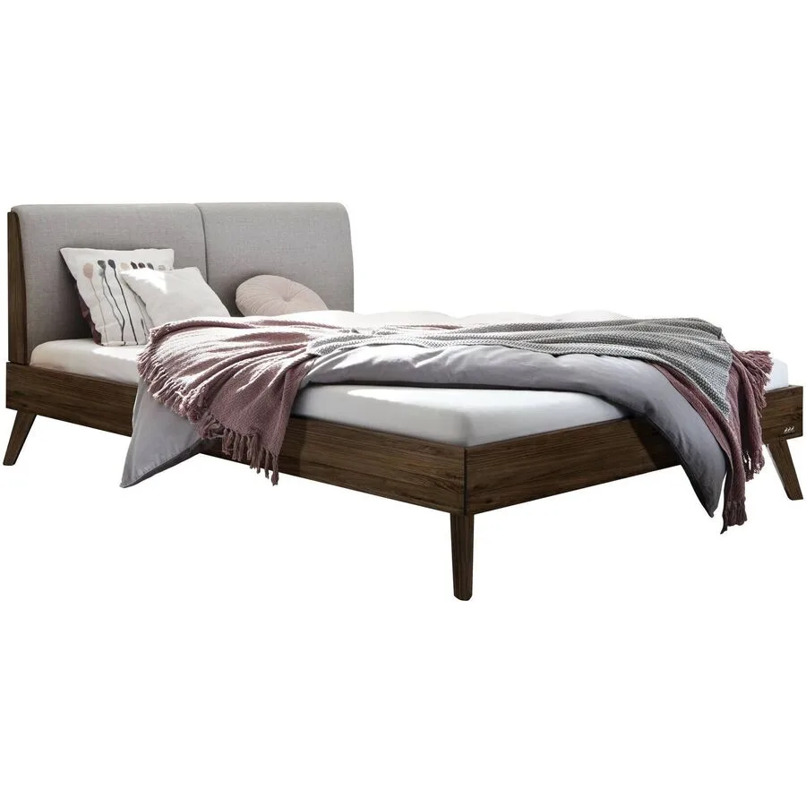 Hasena Bett Simone natur geölt Nussbaum Massivholz 140 x 200 cm