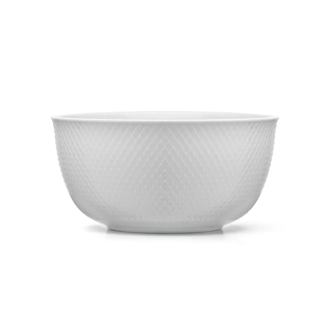 Lyngby Porcelæn Rhombe serveringsskål Ø22 cm vit