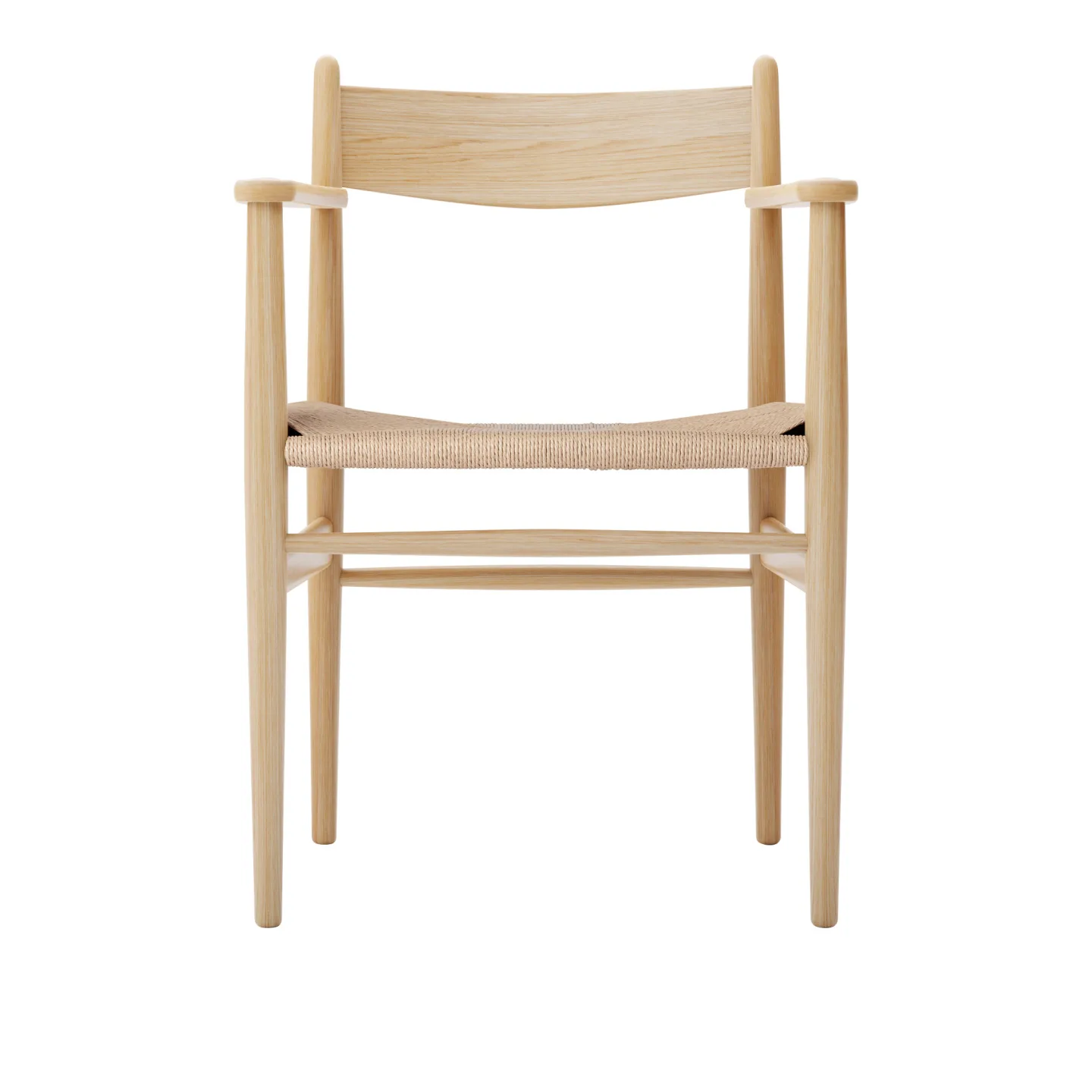 Carl Hansen - CH37, Klarlackad Ek, Naturflätat papperssnöre - Matstolar - Hans J. Wegner - Träfärgad - Trä
