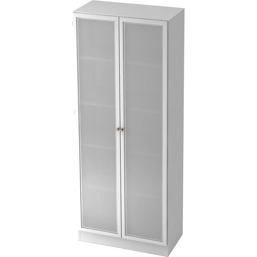 Aktenschrank Office silber, semi transparent, weiss Holzwerkstoff, Glas, Metall B 80 cm H 200.4 cm