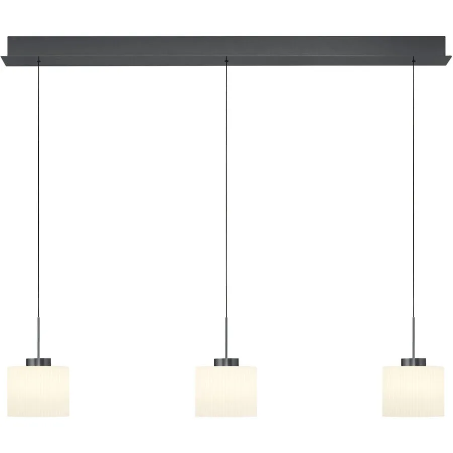 Pendellampe Elli Grau Aluminium/Eisen 110 cm - Farbe: anthrazit eloxiert - LED - Lichtfarbe: Warmweiss - LED Energiesparlampen