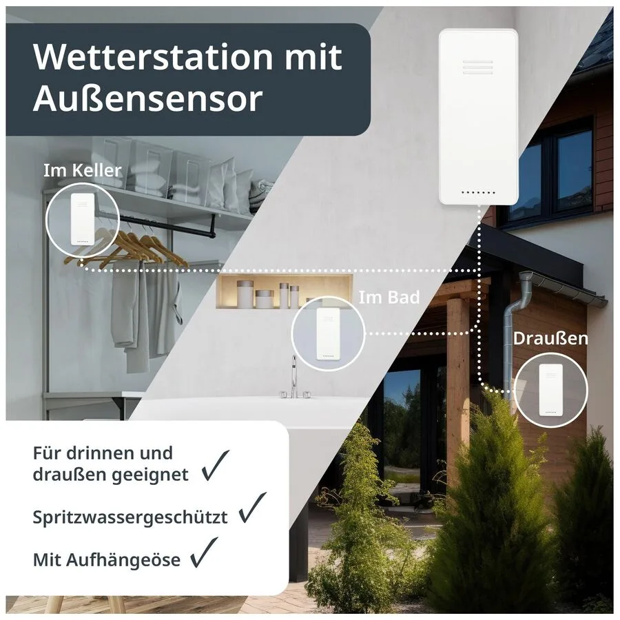 Wetterstation ADE Schwarz ABS