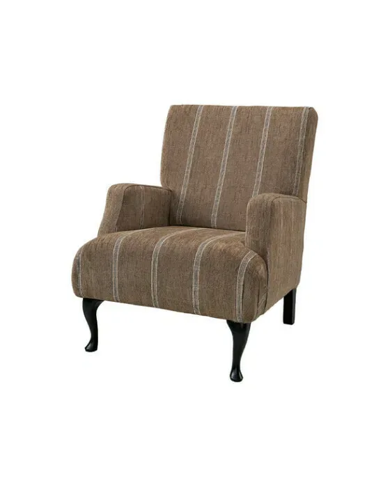 Langford lænestol serena stripe chestnut