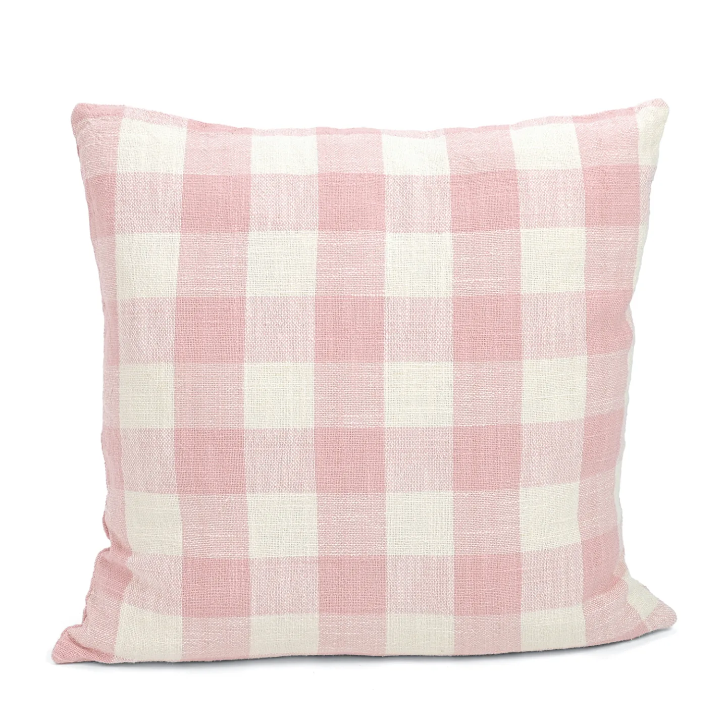 Putetrekk - Isela check cotton cushion cover (krem/rosa) (Størrelse: 45 x 45 cm)