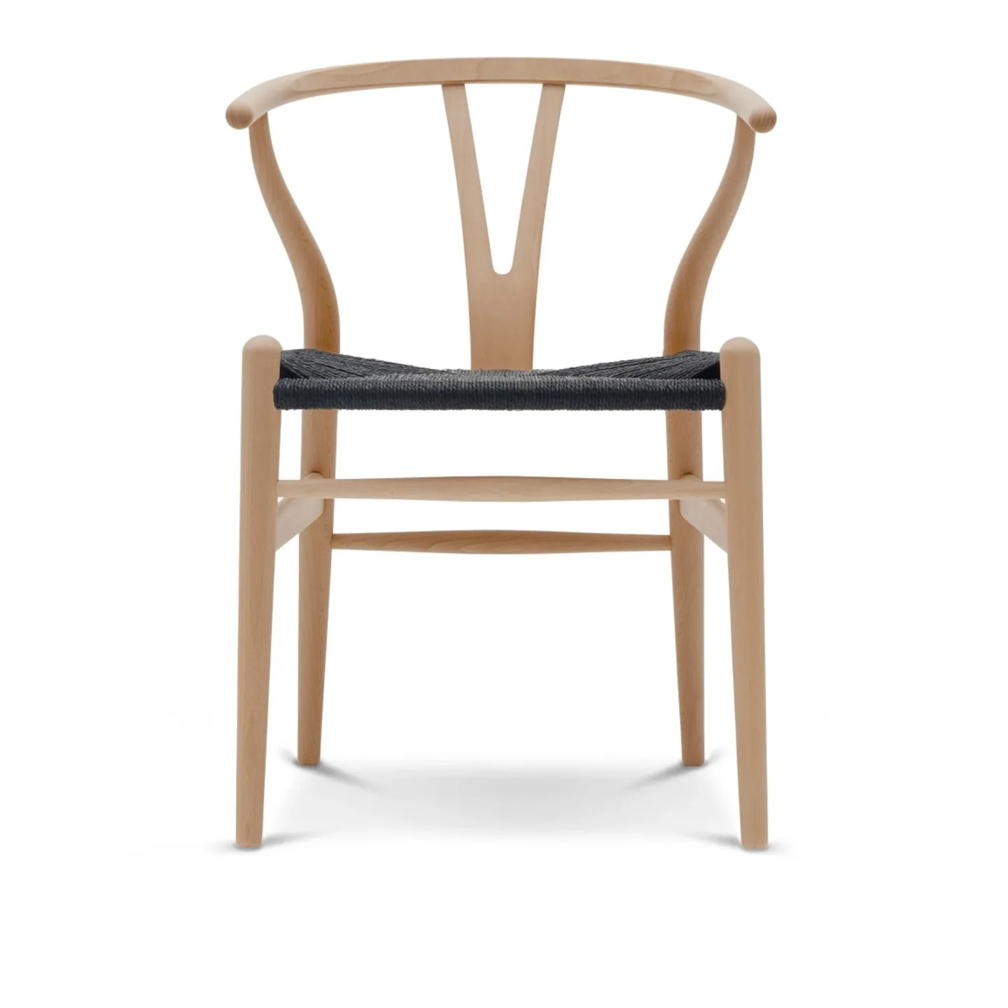 Carl Hansen - CH24 Y-Stolen, Oljad Bok, Svartflätat papperssnöre - Matstolar - Hans J. Wegner - Träfärgad - Papper/Trä
