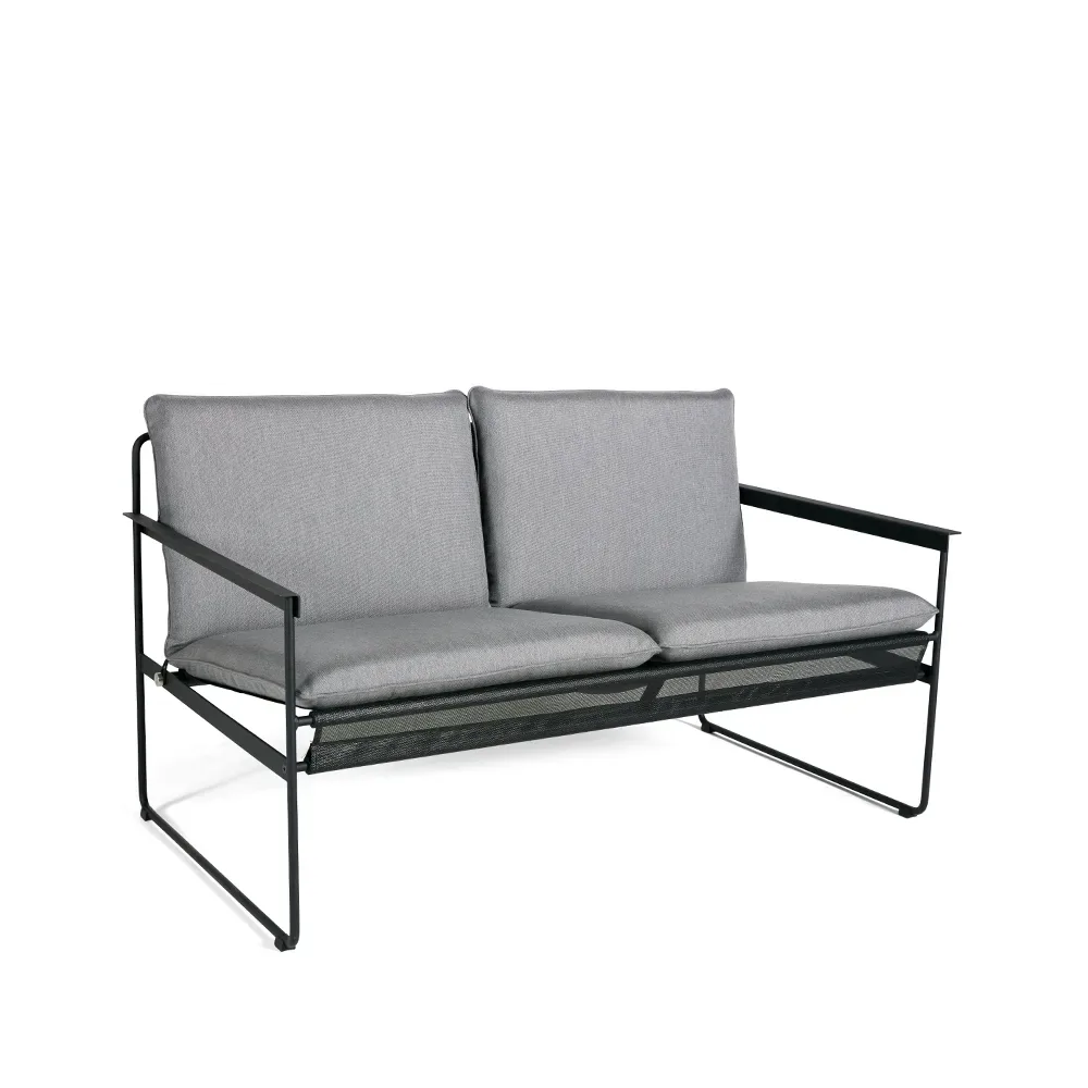 SMD Design Slow 2-sits soffa Sunbrella grå-svart stålstativ
