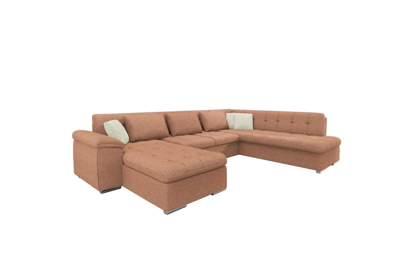 Dynir Soffa med Divan och Schäslong 4-sits - Brun/Beige