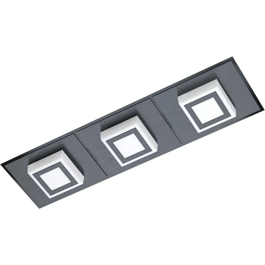 Eglo Deckenlampe Masiano 1 Schwarz Aluminium/Kunststoff/Stahl 12 cm 44 cm - Farbe: Schwarz/satiniert - LED - Lichtfarbe: Warmweiss - Material: