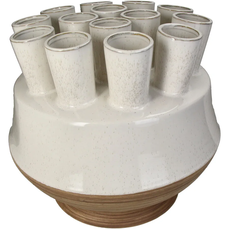 Vase Myko Weiss Glas 33 cm