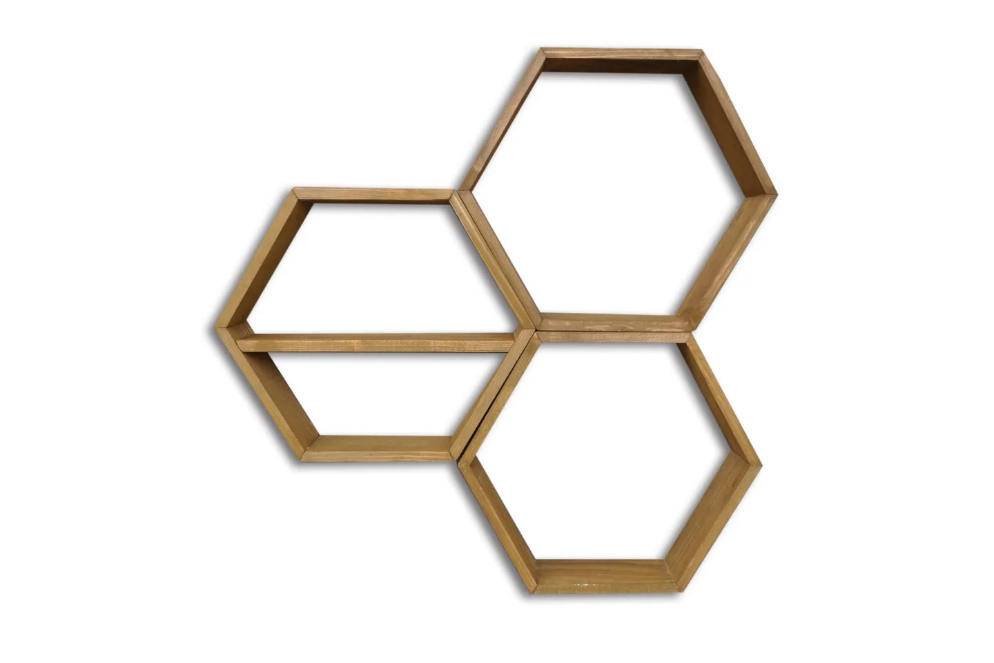 Evila Vägghylla 3 Hexagoner - Trä
