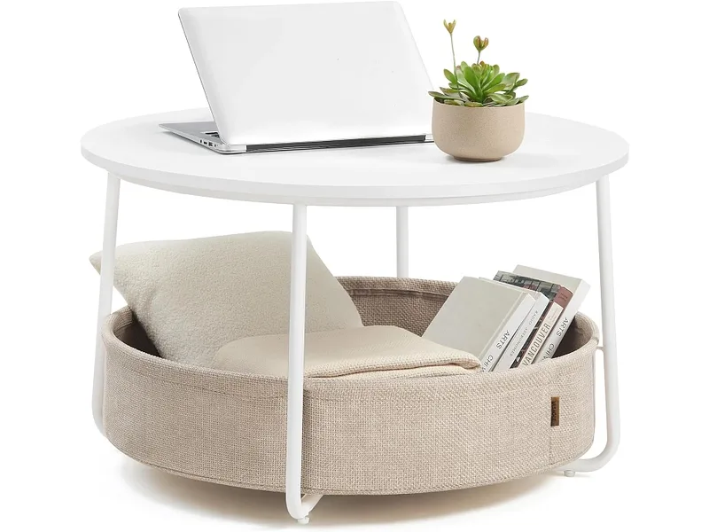 SONGMICS Couchtish SADY 75x75x45cm weiss